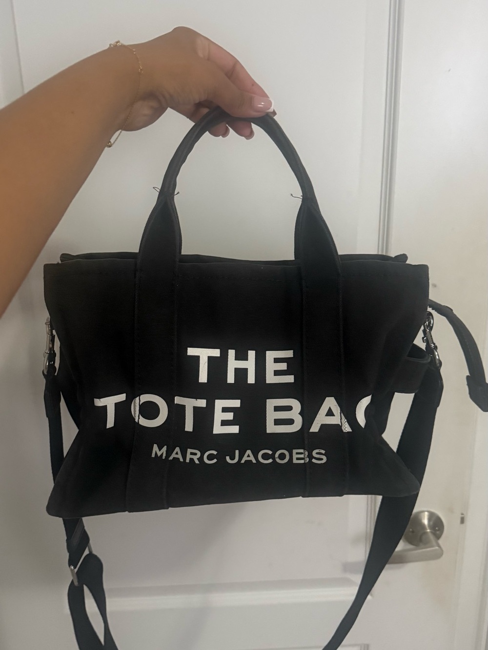 Marc Jacobs Black 'The Tote Bag' Canvas Satchel